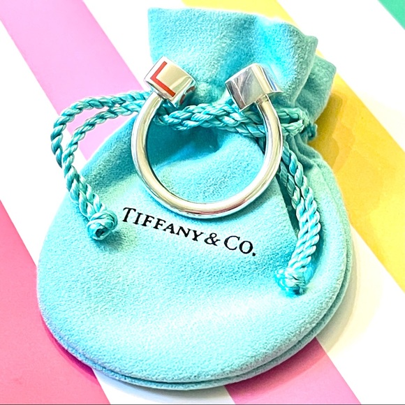 Tiffany & Co. RETIRED “LOVE” Cube Enamel Key Ring - Picture 5 of 5